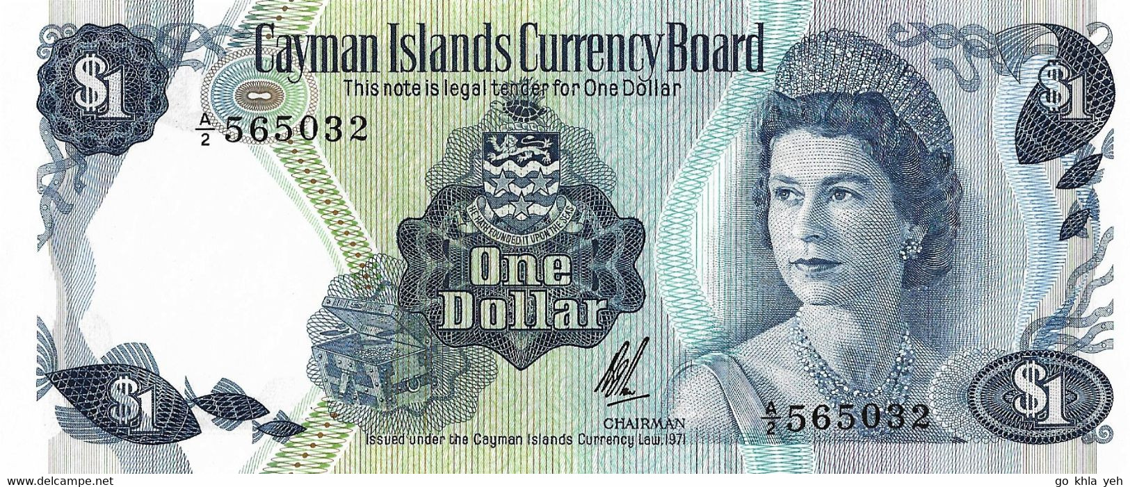 ILES CAYMAN 1972 1 Dollar - P.01b  Neuf UNC - Islas Caimán