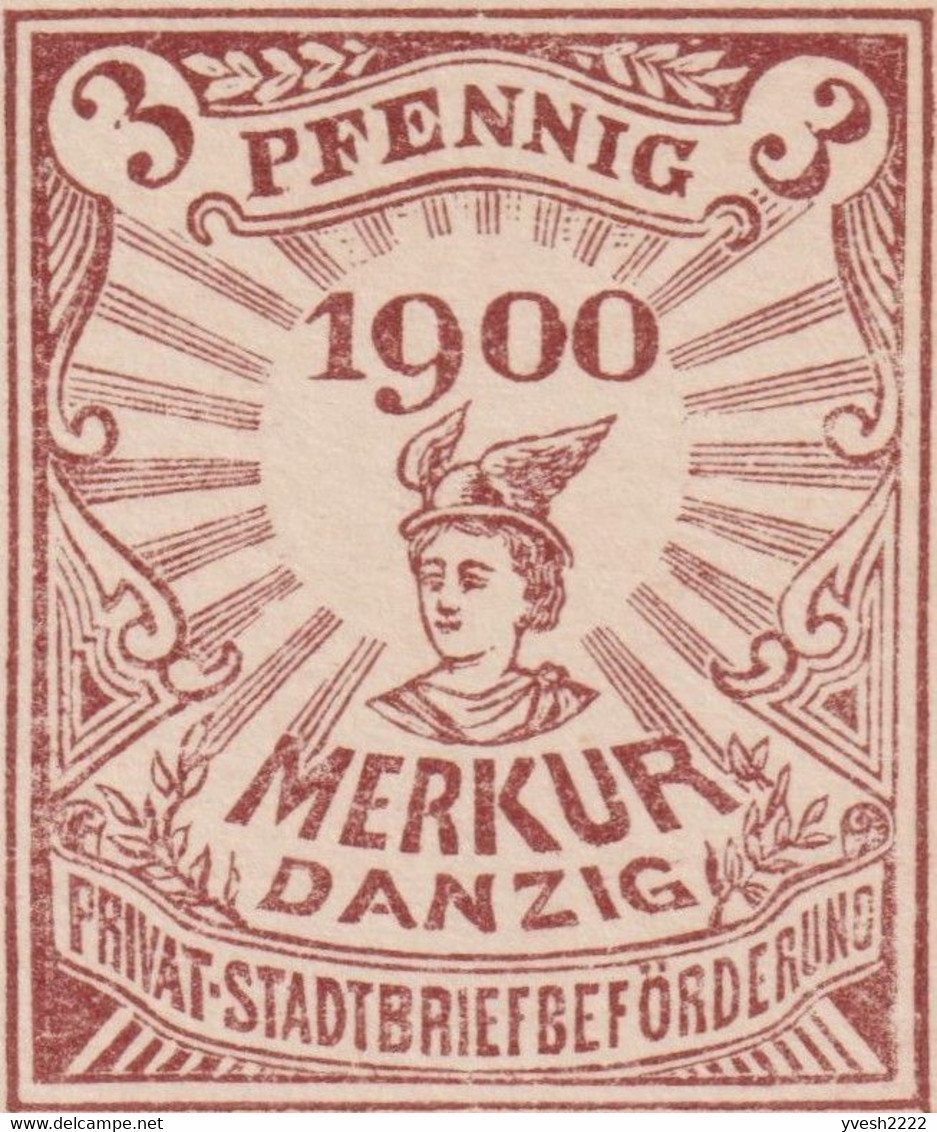 Allemagne / Pologne 1900. Entier Poste Merkur De Danzig. Carte Séculaire, Un An Avant Le Changement De Siècle ! Mercure - Errores En Los Sellos