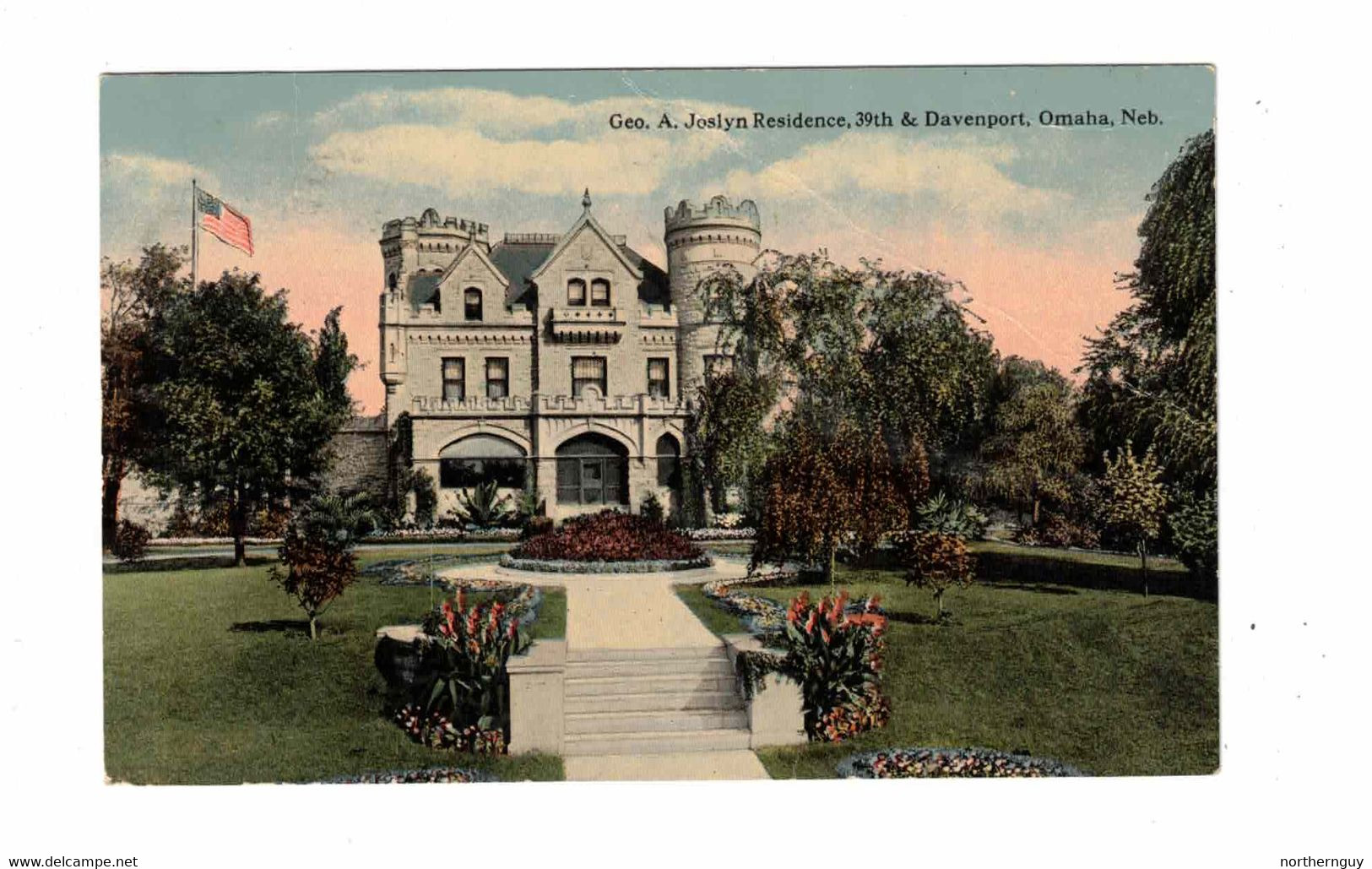 OMAHA, Nebraska, USA, Geo. Joslyn Residence, 1915 Postcard - Omaha