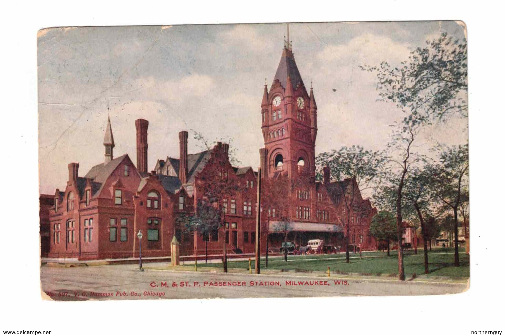 MILWAUKEE, Wisconsin, USA, C. M. & St. P. Passenger Station, 1911 Postcard - Milwaukee