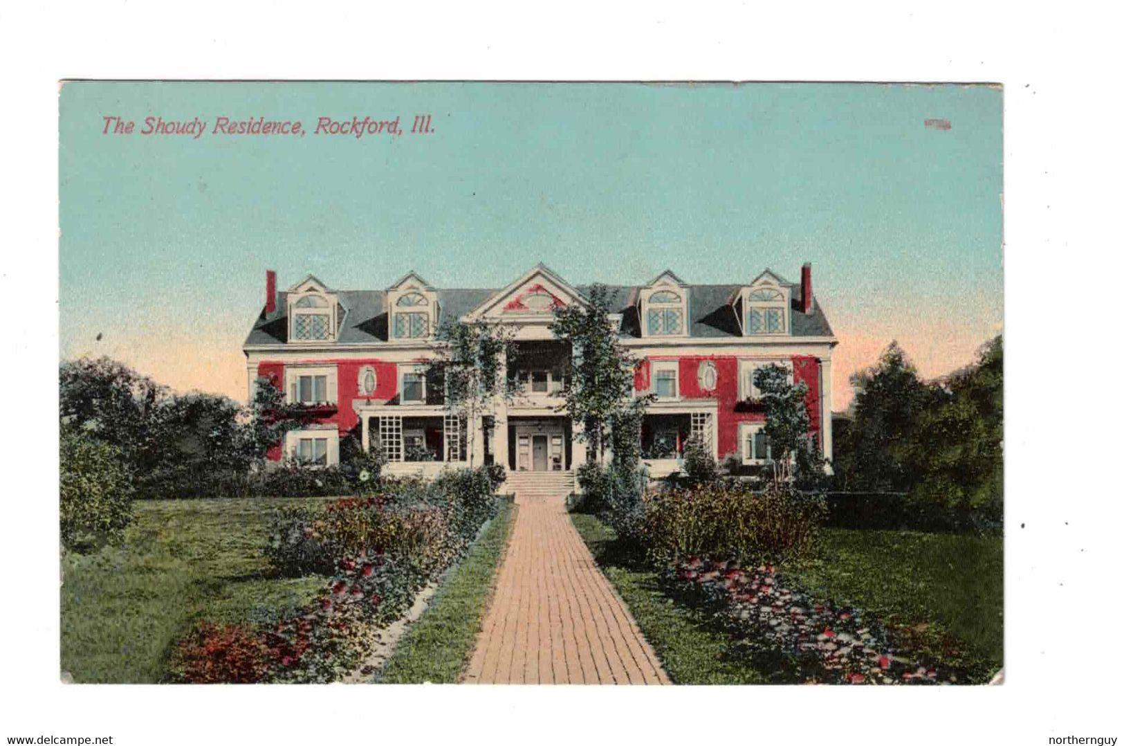 ROCKFORD, Illinois, USA, The Shoudy Residence, Pre-1920 Postcard - Rockford