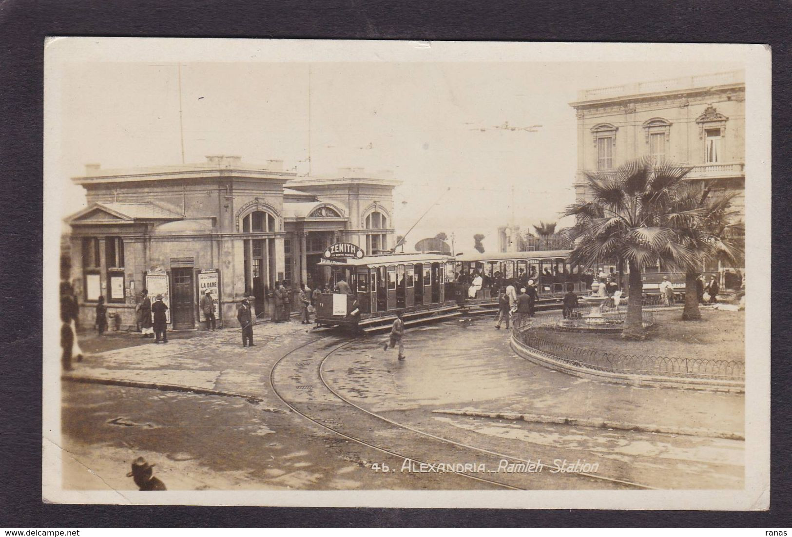 CPA Egypte Non Circulé Carte Photo Alexandrie Tramway Gare - Alexandrië