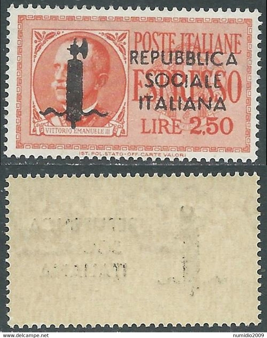 1944 RSI ESPRESSO 2,50 LIRE DECALCO MNH ** - RB33-4 - Poste Exprèsse