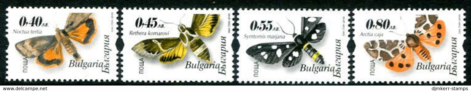 BULGARIA 2004 Moths MNH / **.   Michel 4633-36 Ax - Unused Stamps
