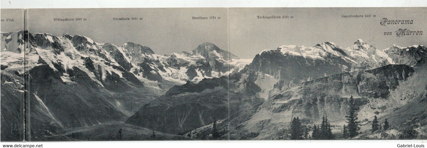 Panorama Von Mürren - Vier Postkarten - Phoptographie Gabler Interlaken - Interlaken