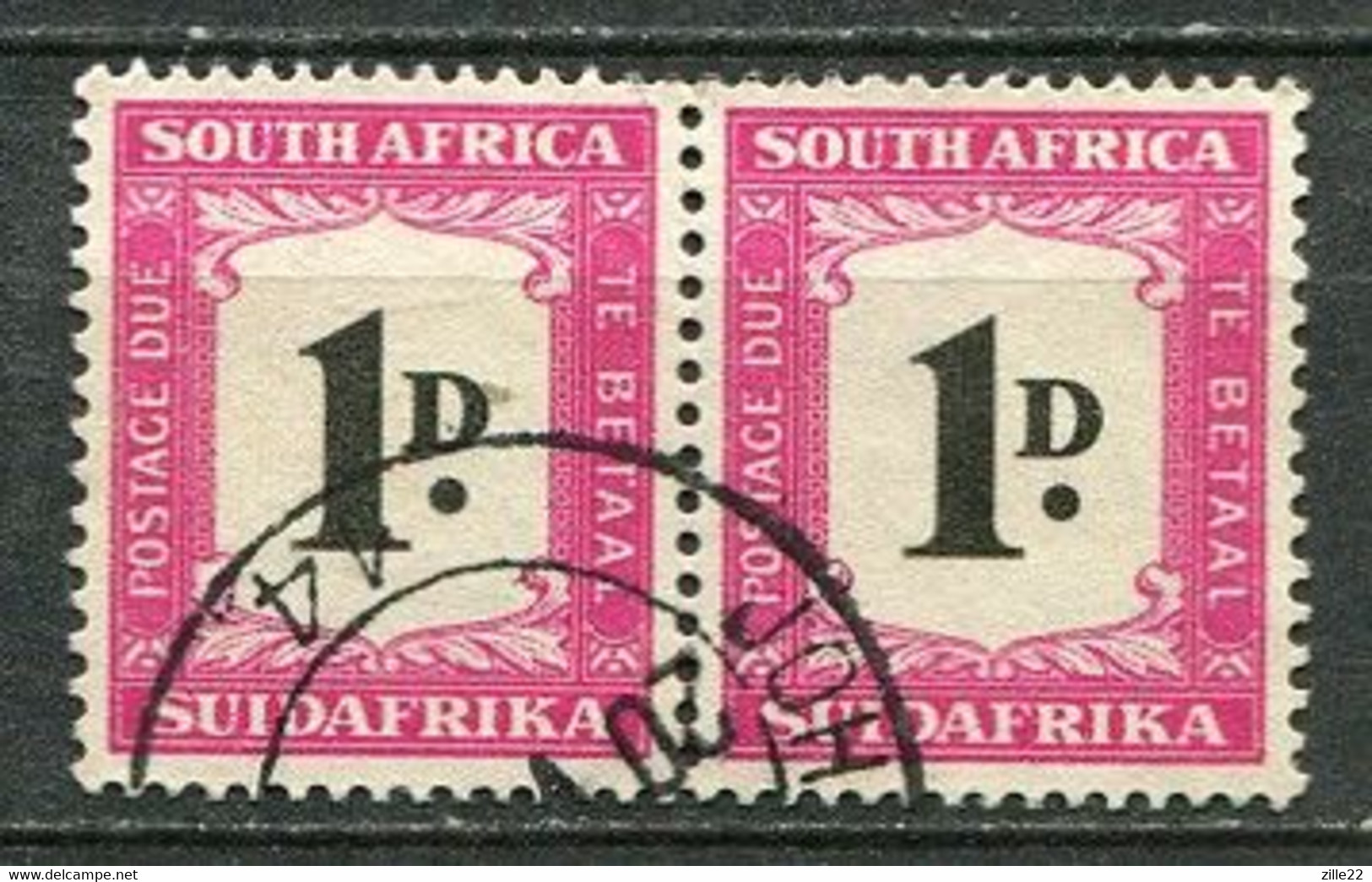 Union Of South Africa Postage Due, Südafrika Portomarken Mi# 35 Gestempelt/used - Pair - Segnatasse