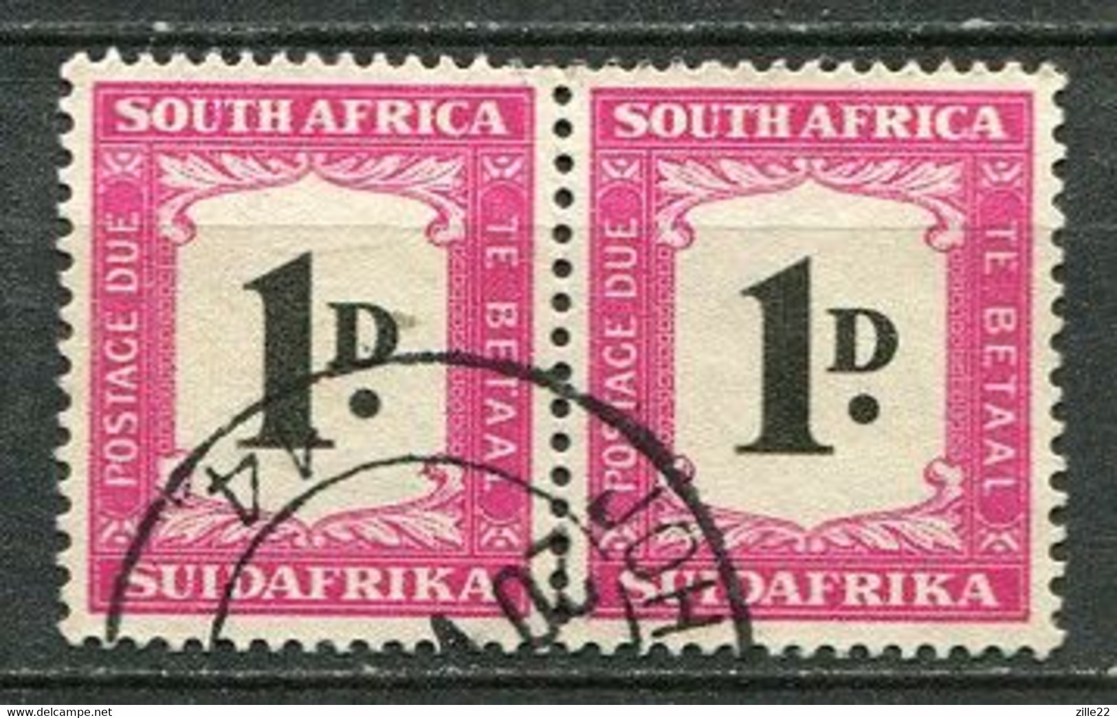 Union Of South Africa Postage Due, Südafrika Portomarken Mi# 35 Gestempelt/used - Pair - Impuestos