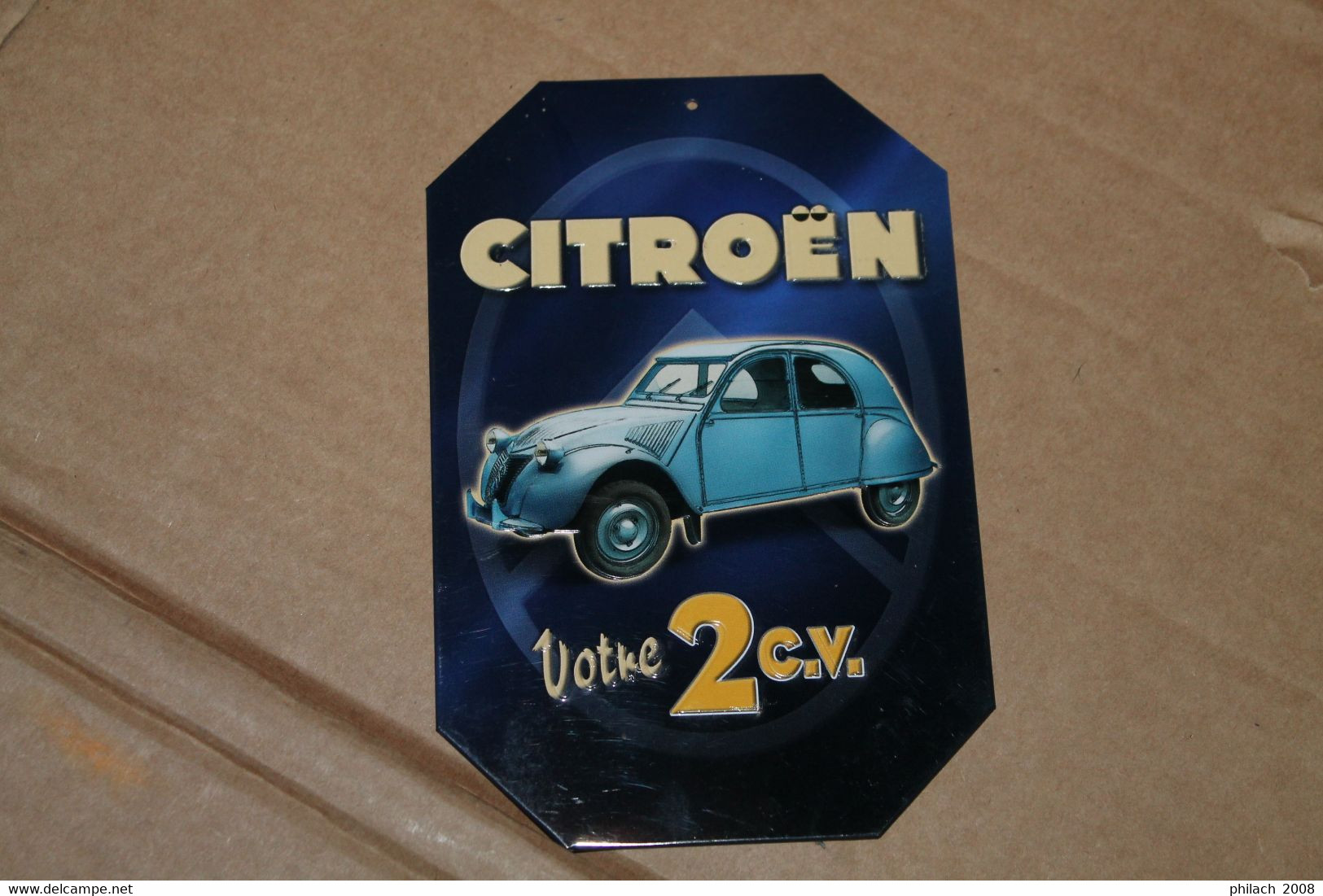 Petite Plaque Publicitaire Pour CITROEN 2CV - Plaques En Tôle (après 1960)