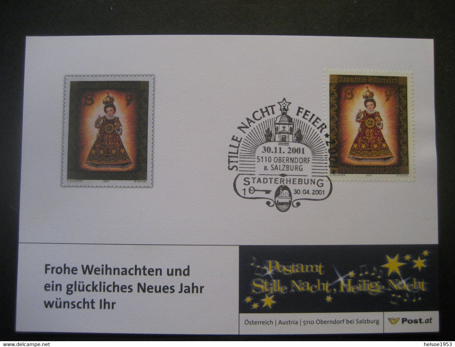 Österreich- Oberndorf 30.11.2001 Zur Stille Nacht Feier - Briefe U. Dokumente