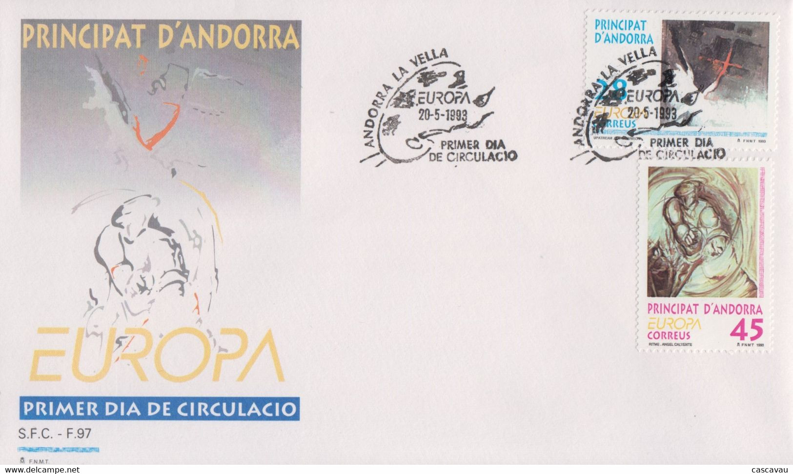 Enveloppe  FDC  1er  Jour    ANDORRE  ANDORRA    EUROPA    1993 - Altri & Non Classificati