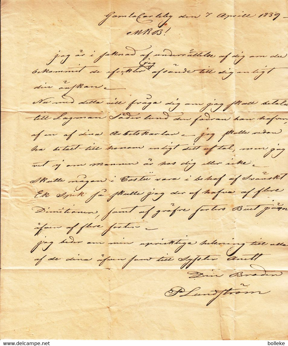 Finlande - Lettre De 1839 - Oblit Gamkarlevyo  ? - Exp Vers Uleaborg - ...-1845 Préphilatélie