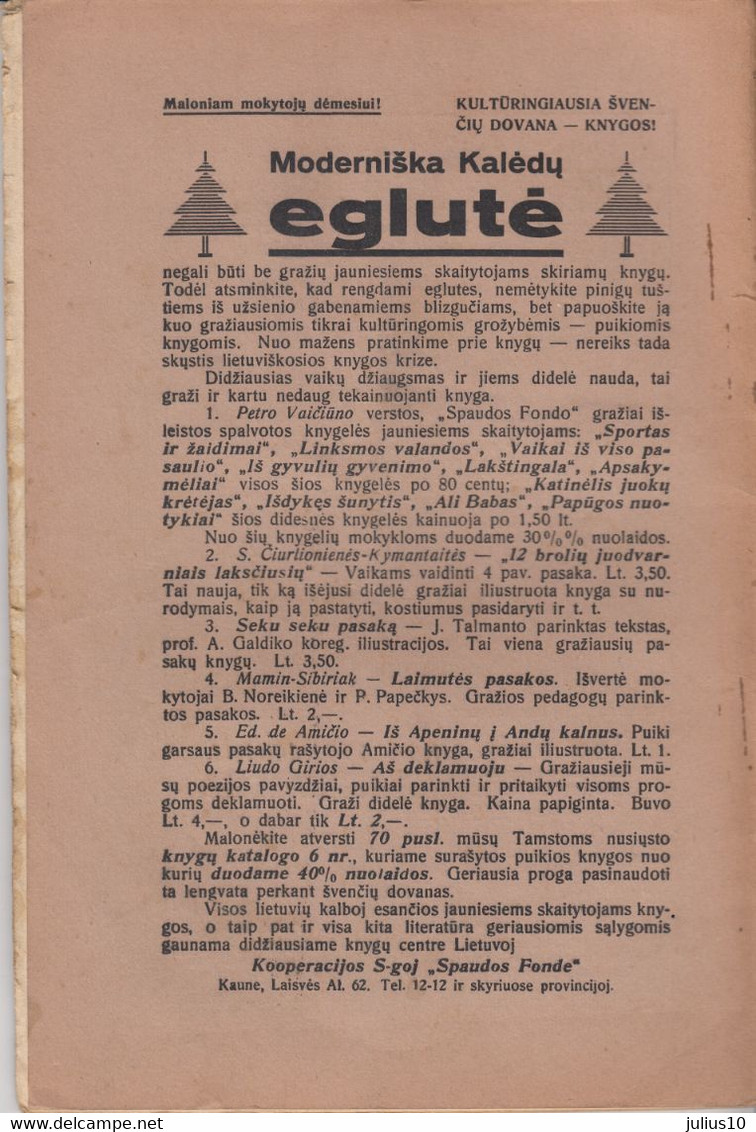 Magazine Lithuania Mokykla Ir Gyvenimas. 1932 / 12(103) - Magazines