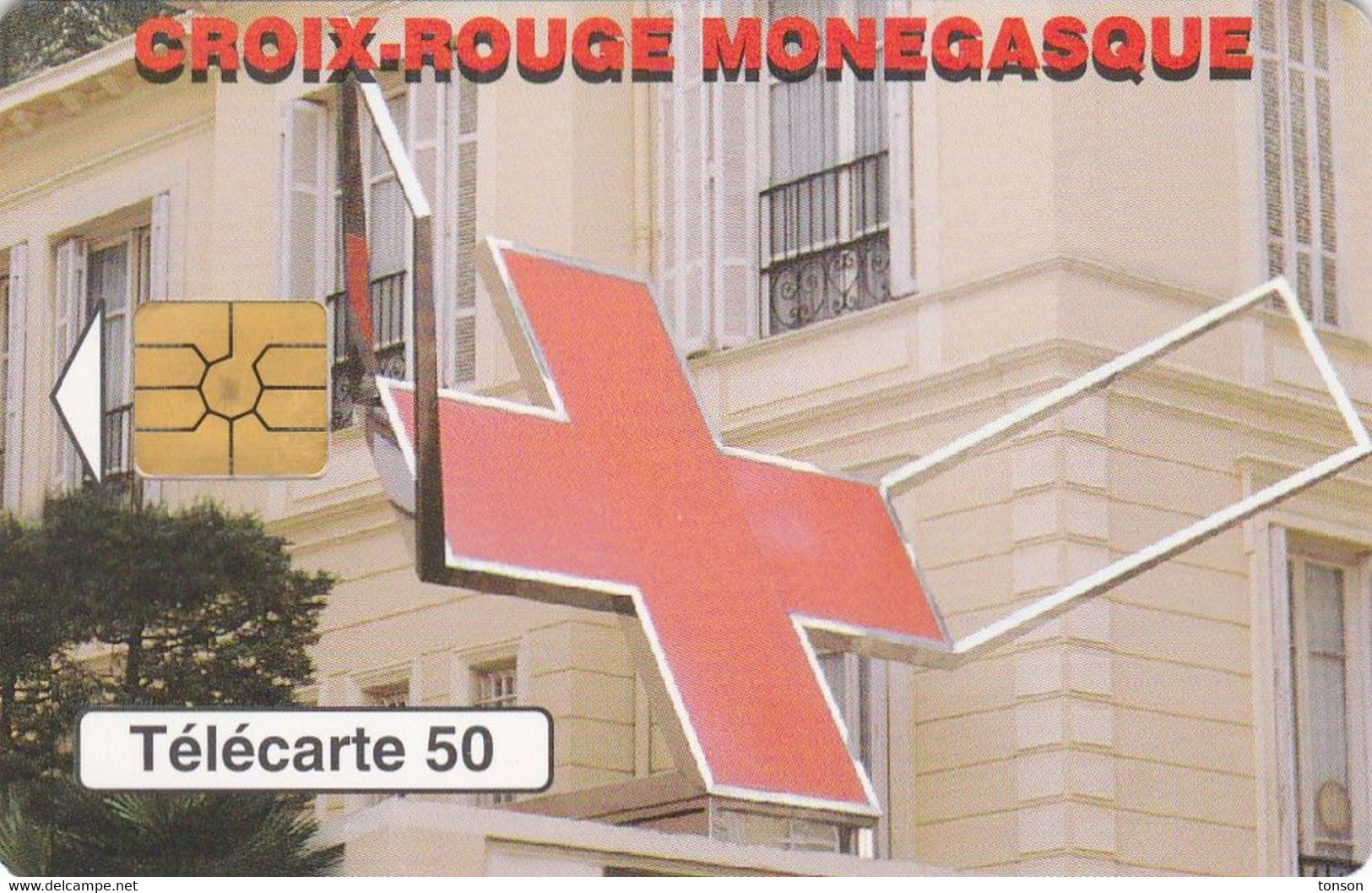 Monaco, MF48 (004), 50 Units,  Croix-Rouge Monegasque - Serie B83433004, Red Cross, 2 Scans.  Not In Colnect Catalogue - Monaco