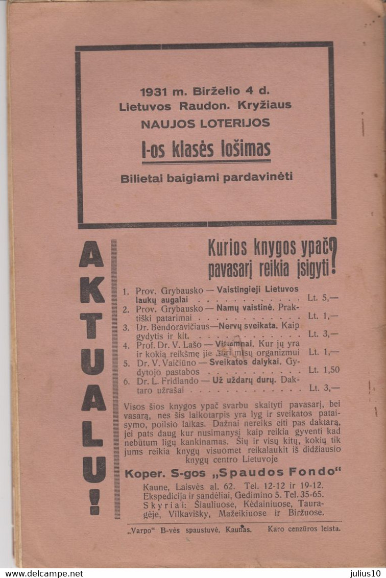 Magazine Lithuania Mokykla Ir Gyvenimas. 1931 / 5(86) - Magazines