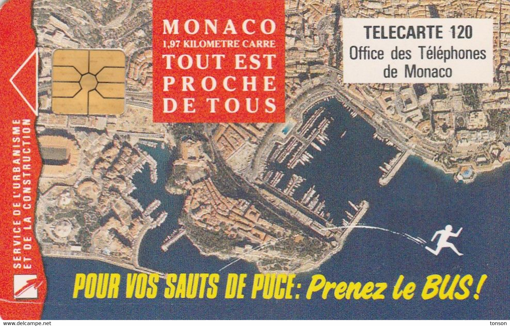 Monaco, MF27 (009), 120 Units, Prenez Le Bus (Series 009), 2 Scans. - Monaco