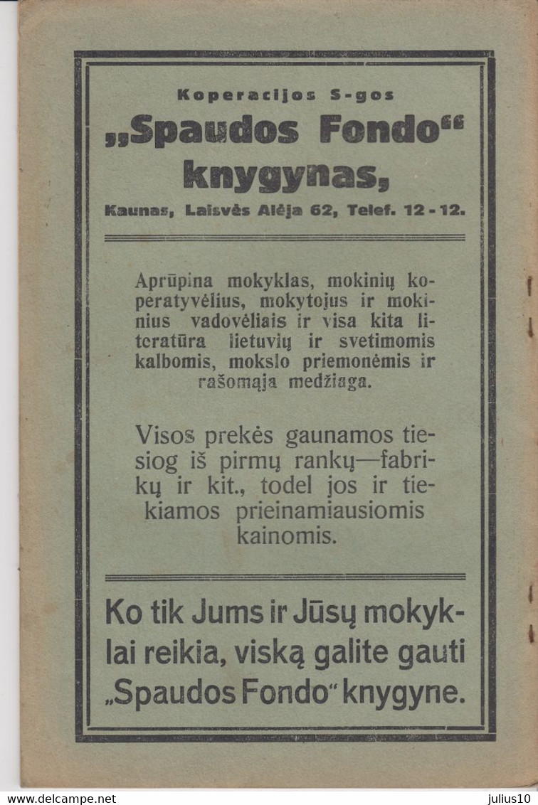 Magazine Lithuania Mokykla Ir Gyvenimas. 1928 / 4(61) - Revues & Journaux