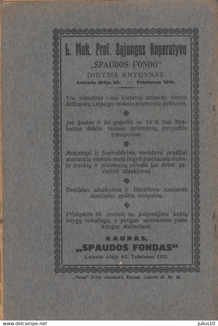 Magazine Lithuania Mokykla Ir Gyvenimas. 1924 / 4(36) - Revistas & Periódicos