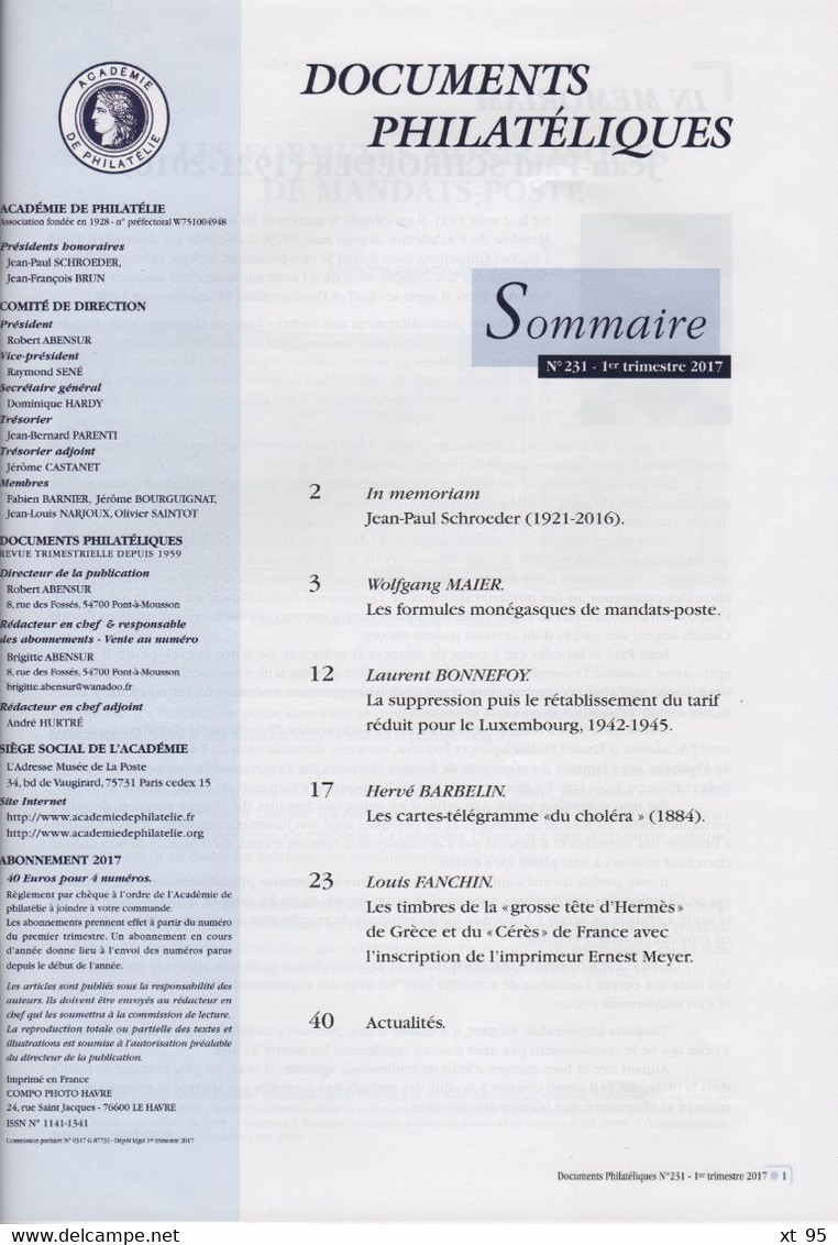 Documents Philateliques - N°231 - Voir Sommaire - Frais De Port 2€ - Sonstige & Ohne Zuordnung