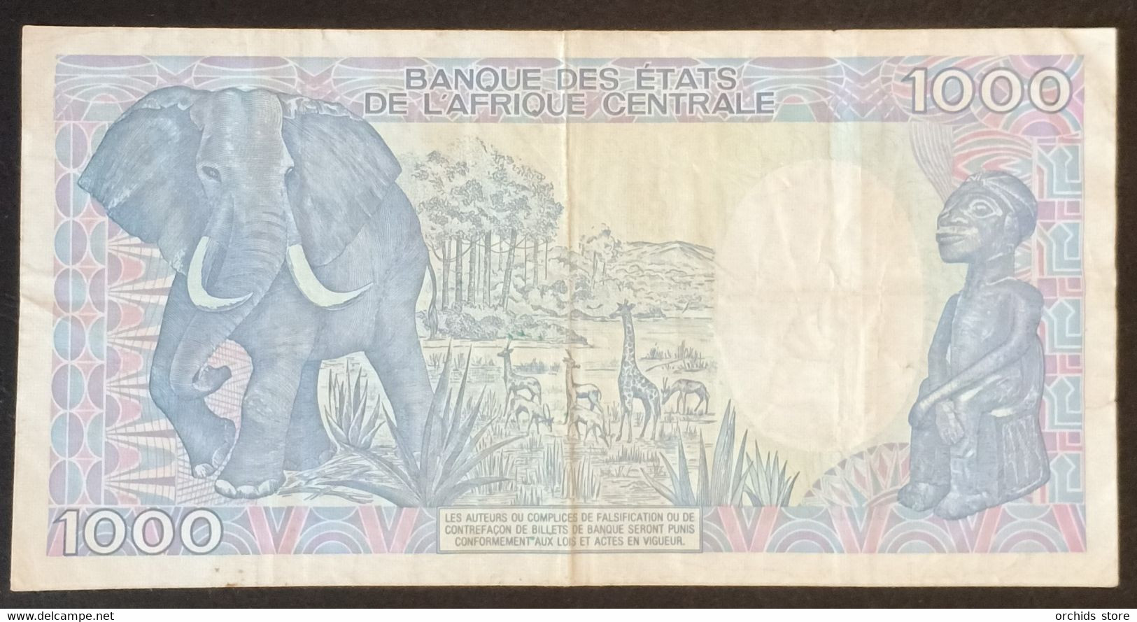 AC2020 - Chad 1991 Banknote 1000 Francs KEY DATE Rare Find - Tsjaad