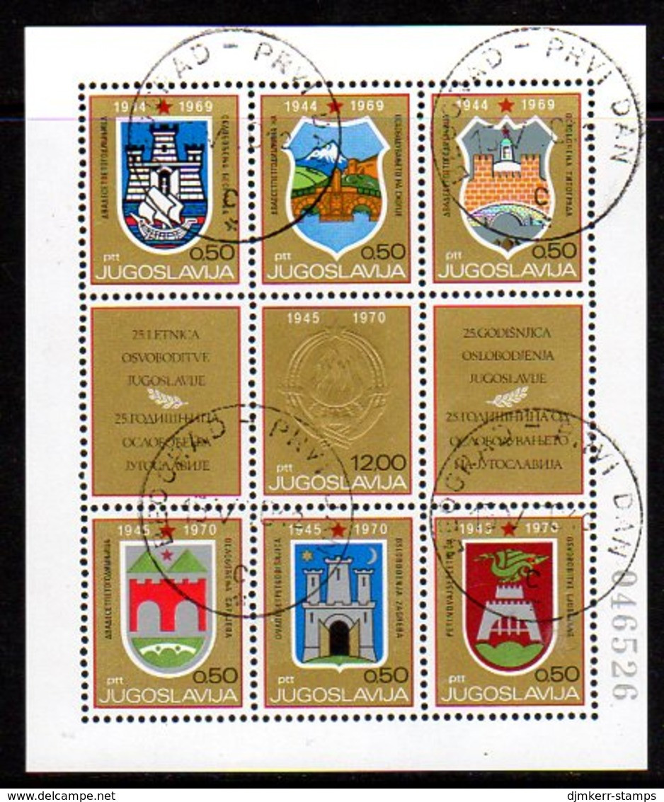 YUGOSLAVIA 1970 25th Anniversary Of Liberation Block Used.  Michel Block 16 - Blocks & Kleinbögen