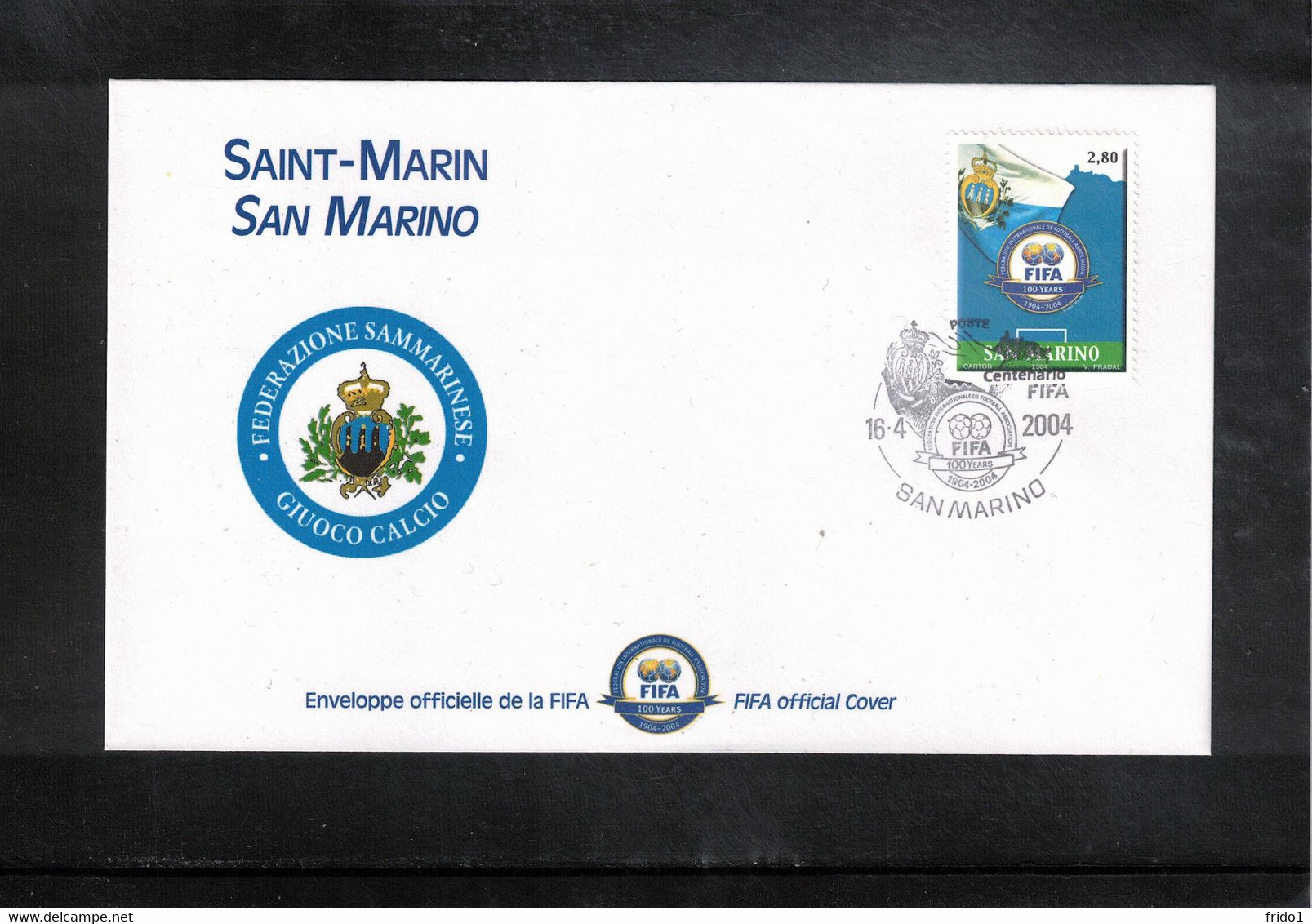 San Marino 2004 100 Years Of FIFA Interesting Cover - Covers & Documents