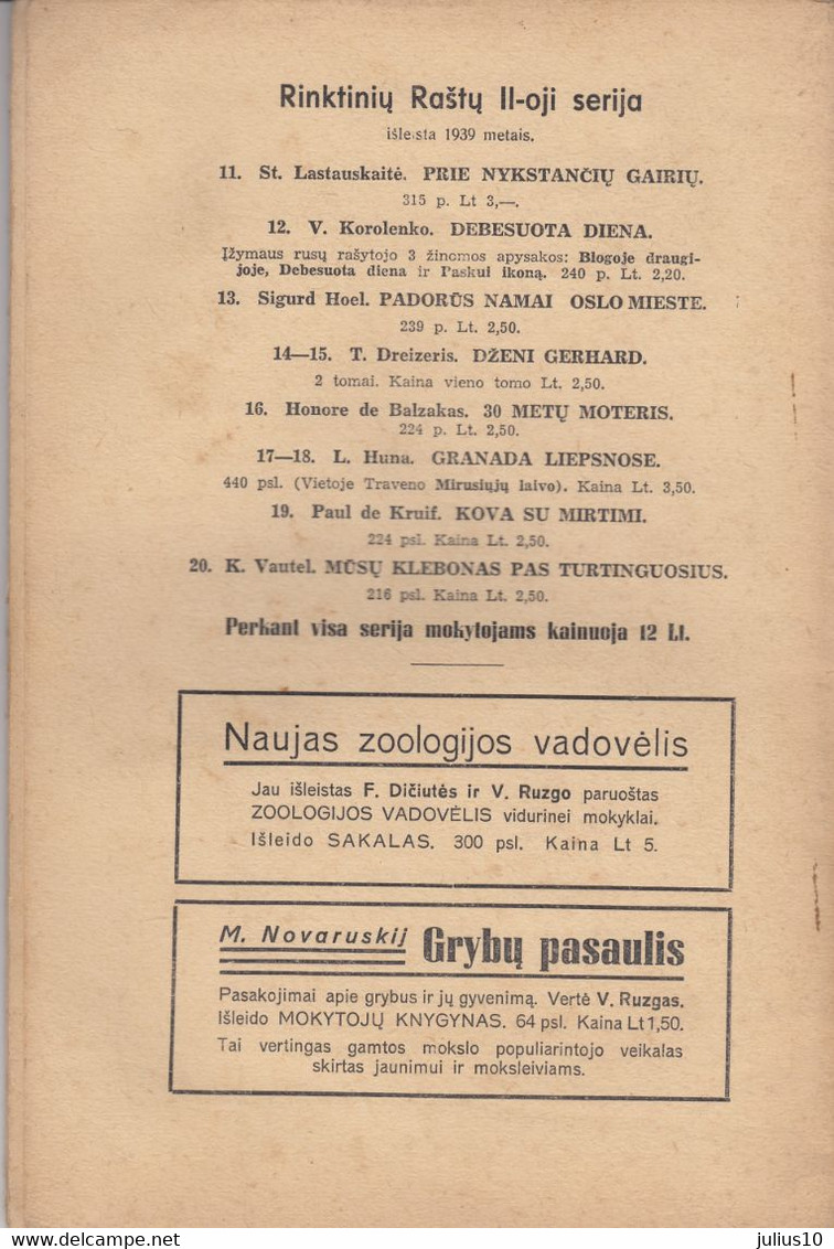 Magazine Lithuania Mokykla Ir Gyvenimas. 1940 / 8 - Revues & Journaux