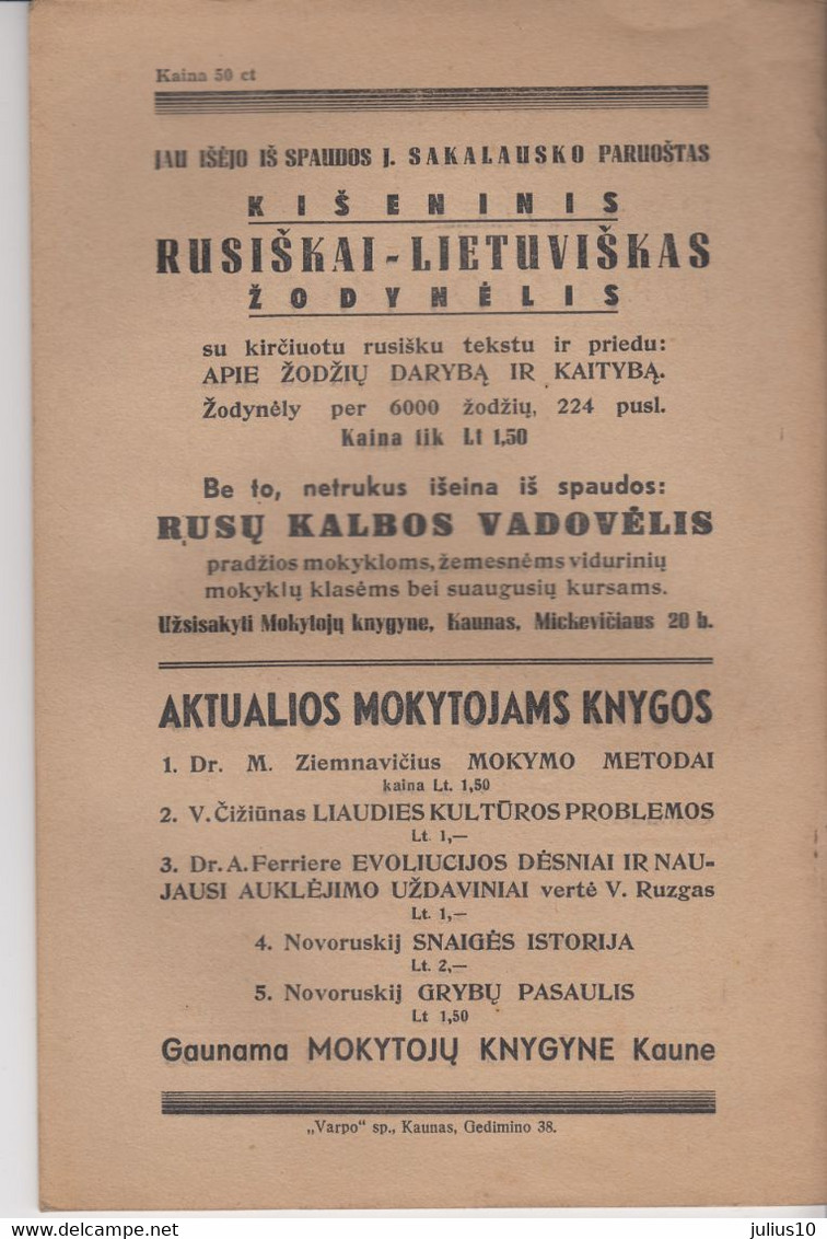 Magazine Lithuania Mokykla Ir Gyvenimas. 1940 / 13 - Zeitungen & Zeitschriften