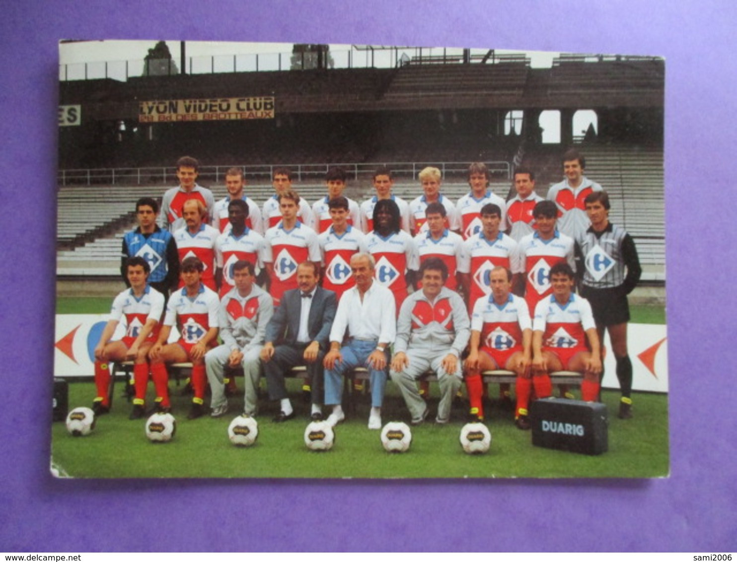 CPA EQUIPE DE FOOT FOOTBALLEURS 69 OLYMPIQUE LYONNAIS 1985-86 - Fútbol