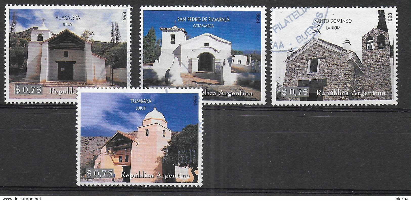 ARGENTINA - 1998 - CAPPELLE STORICHE - SERIE CPL. 4 VALORI USATA (YVERT 2024\2027 - MICHEL 2407\2410) - Used Stamps