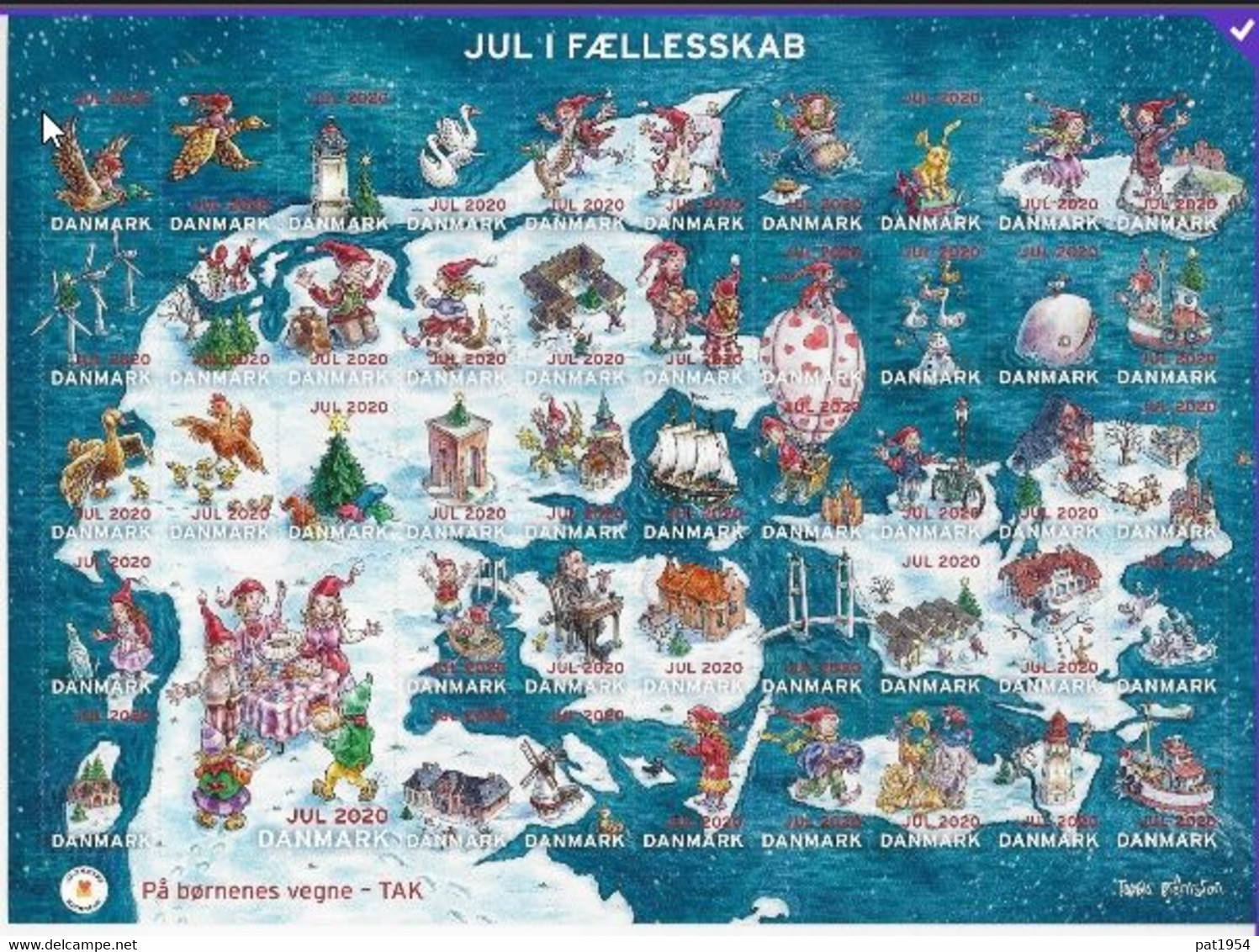 Vignettes De Noël Du Danemark 2020 Adhésives - Variétés Et Curiosités