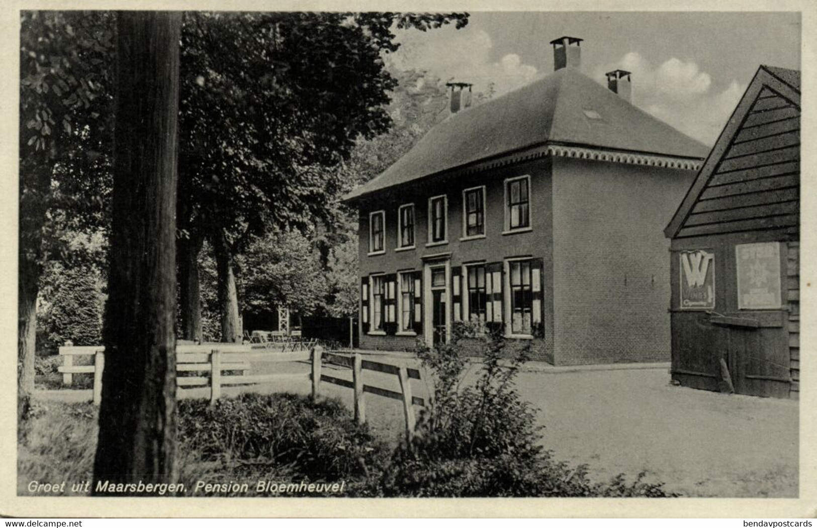 Nederland, MAARSBERGEN, Pension Bloemheuvel (1930s) Ansichtkaart - Maarsbergen