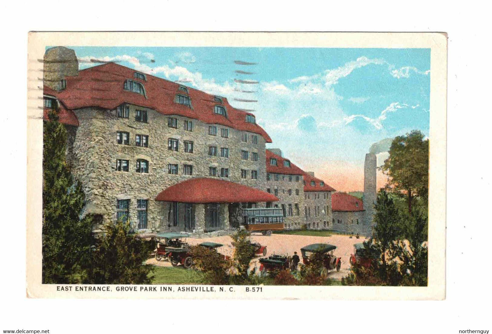 ASHEVILLE, North Carolina, USA, East Entrance To Grove Park Inn, 1926 WB Postcard - Asheville