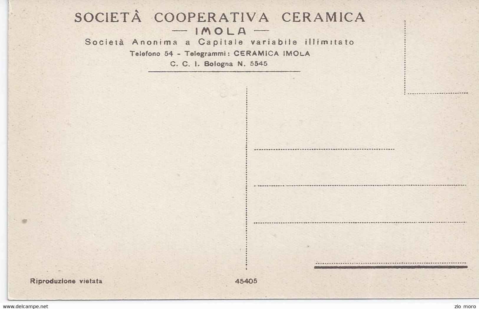 IMOLA 1950 Ca  SOCIETA' COOPERATIVA CERAMICA - Imola