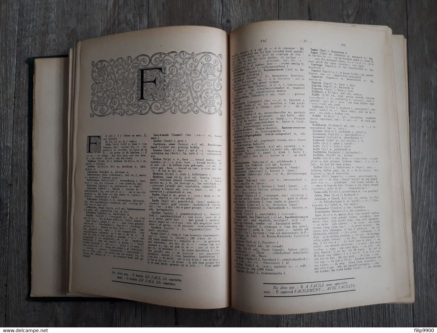 L. Grootaers Frans-Nederlands En Nederlands-Frans Woordenboek 8e Druk 1947, Bieleveld-Bruxelles - Woordenboeken