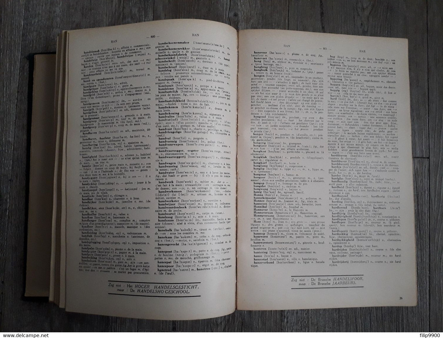 L. Grootaers Frans-Nederlands en Nederlands-Frans woordenboek 8e druk 1947, Bieleveld-Bruxelles