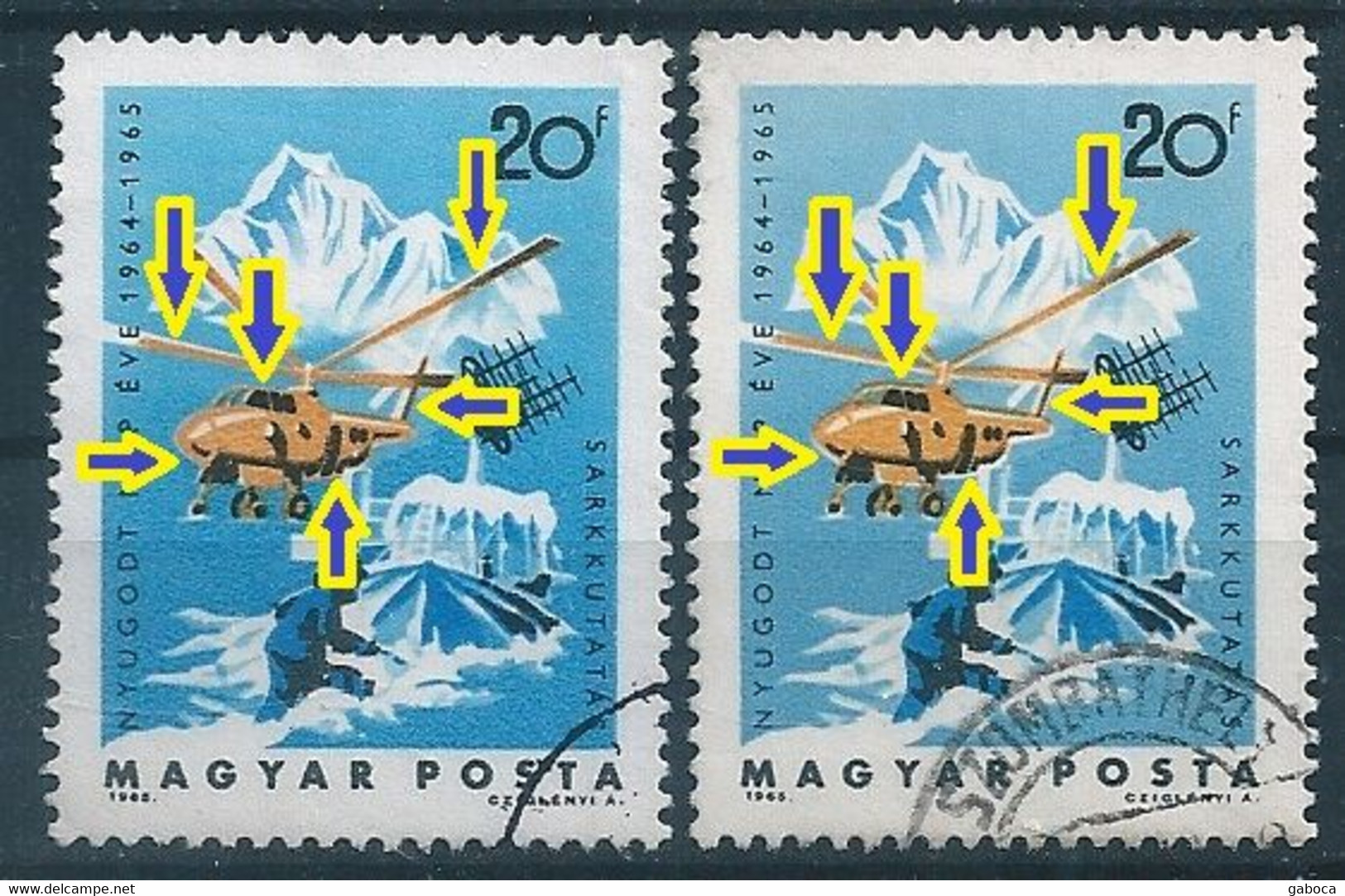 C0806 Hungary Polar Station Transport Aviation Helicopter Telecom Used ERROR - Vols Polaires