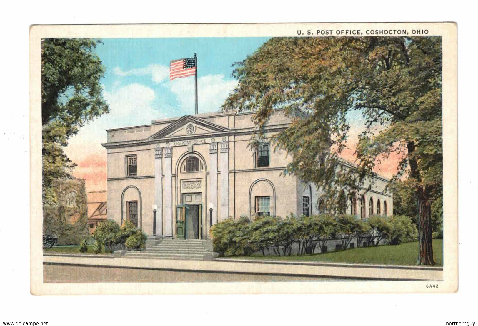 COSHOCTON, Ohio, USA, U. S. Post Office, Old WB Postcard - Akron