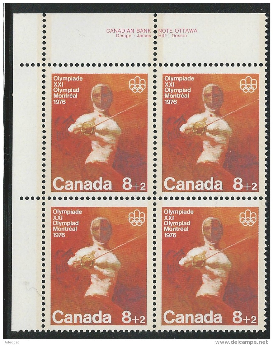 CANADA 1975 SEMI-POSTAL SCOTT B7 ** PLATE BLOCK UL - Unused Stamps