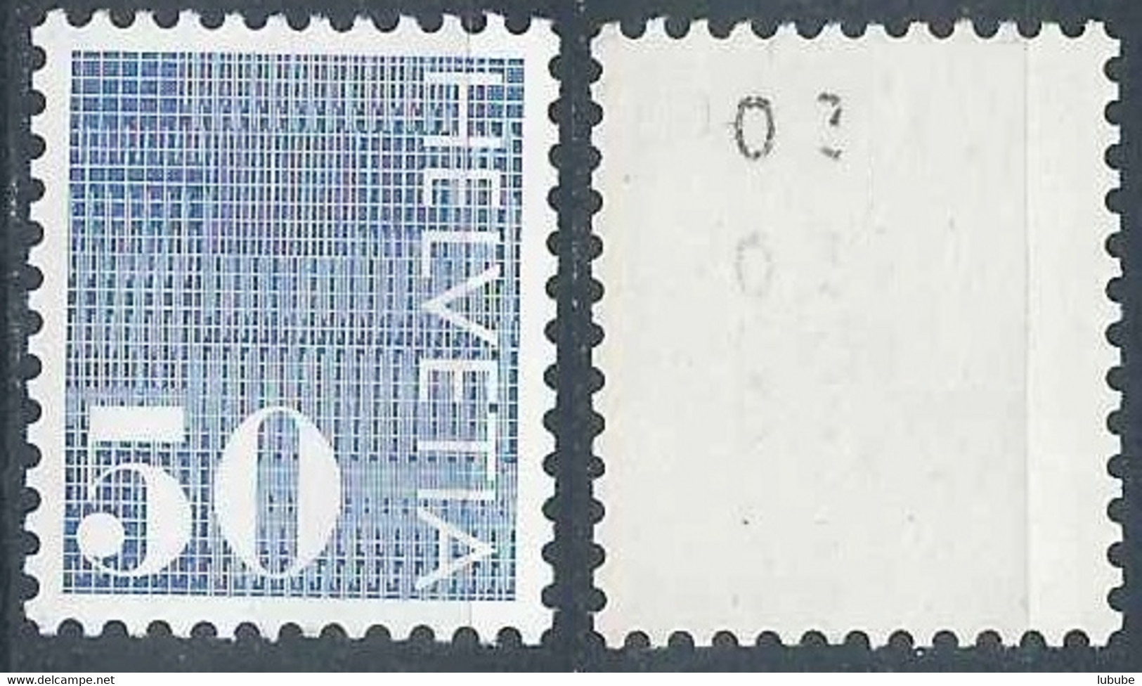 Ziffermarke 485Rx, 50 Rp.blau  (doppelte, Defekte K.-Nr.)             1987 - Francobolli In Bobina