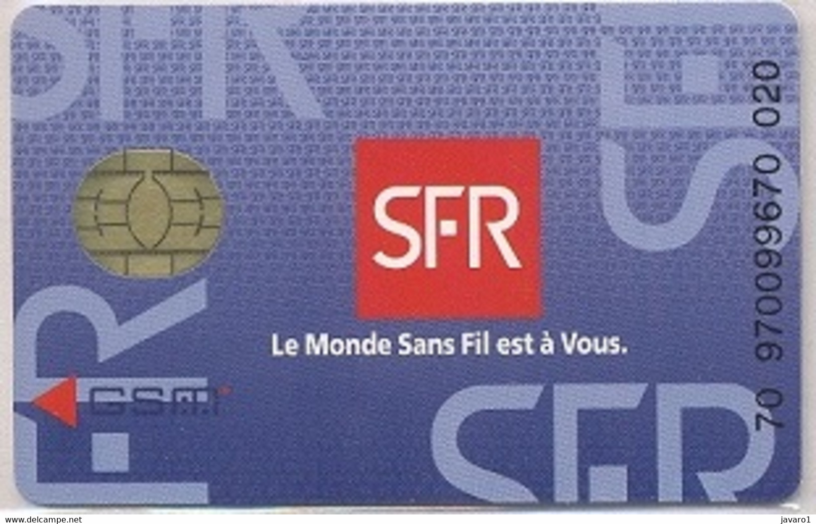 FRANCE GSM Card  : FRA38 SFR Full Iso Gsm MINT - Mobicartes (GSM/SIM)