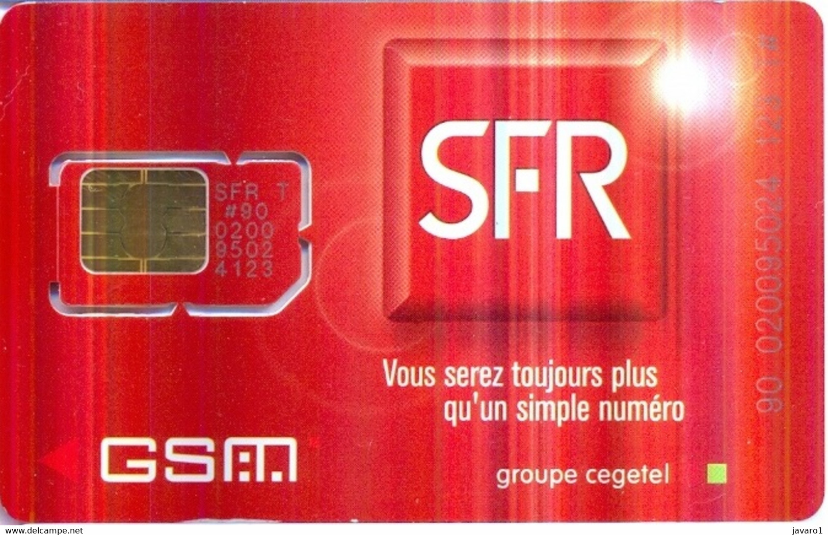 FRANCE GSM Card  : FRA19A SFR RED MINT - Nachladekarten (Handy/SIM)