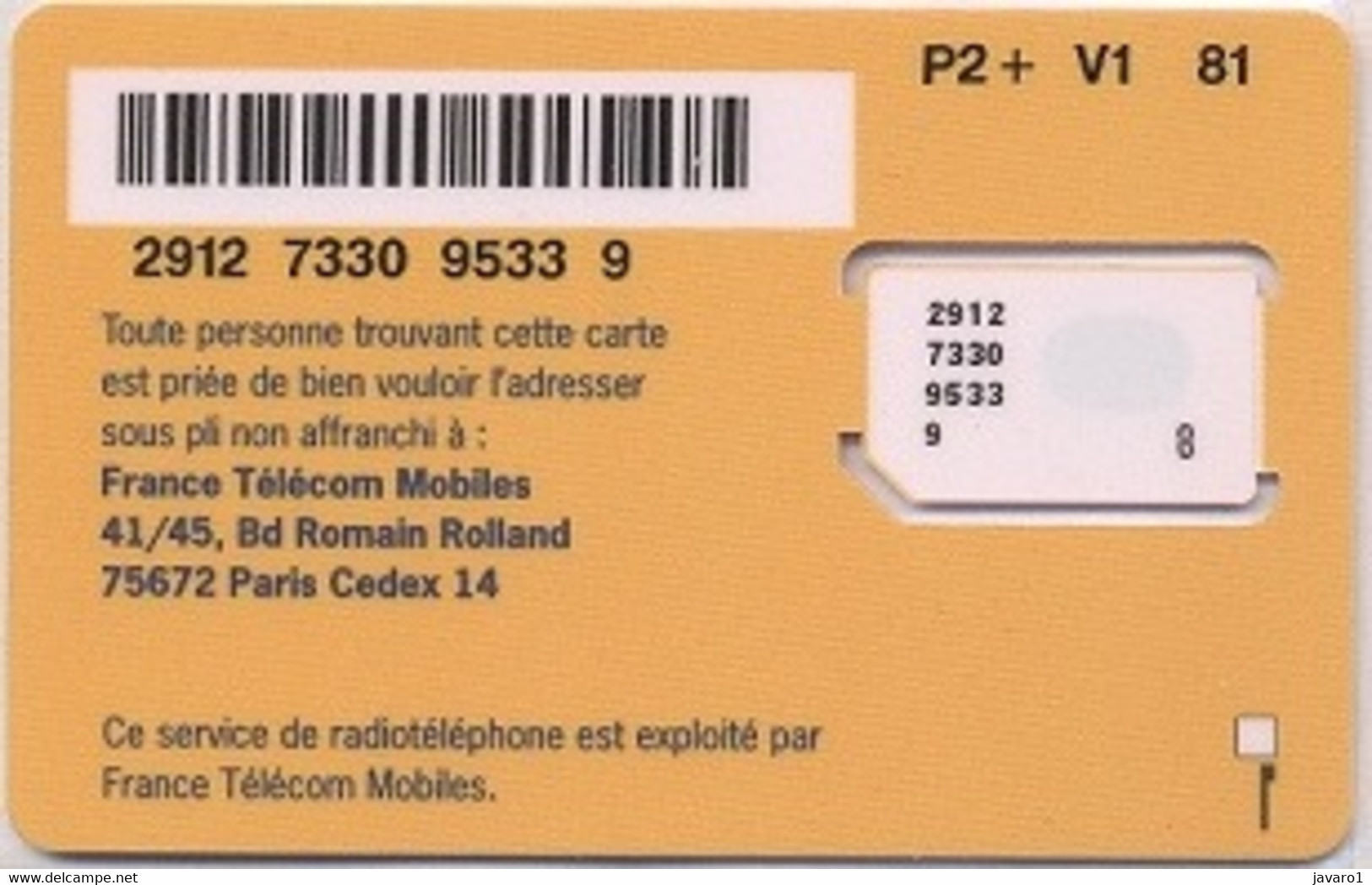 FRANCE GSM Card  : FRA06 ITINERIS OLA MINT - Mobicartes (GSM/SIM)