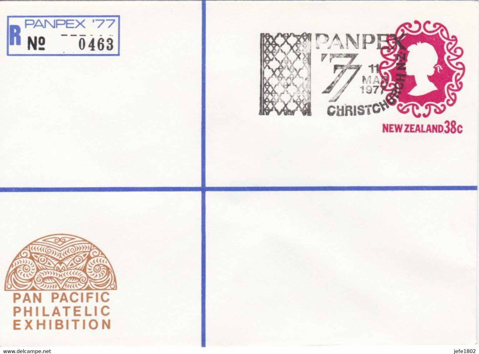 Registered Letter PANPEX '77 - N° 0463 - TUKUTUKU, Reed Panel Design, Patikitiki Sand Flounder - 11 Mar 1977 - Interi Postali