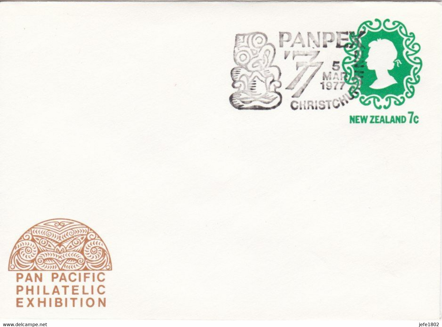 PANPEX '77 - TIKI Or HEITIKI, Figure Of Greenstone Worn Around The Neck On A Cord - 5 Mar 1977 - Postal Stationery