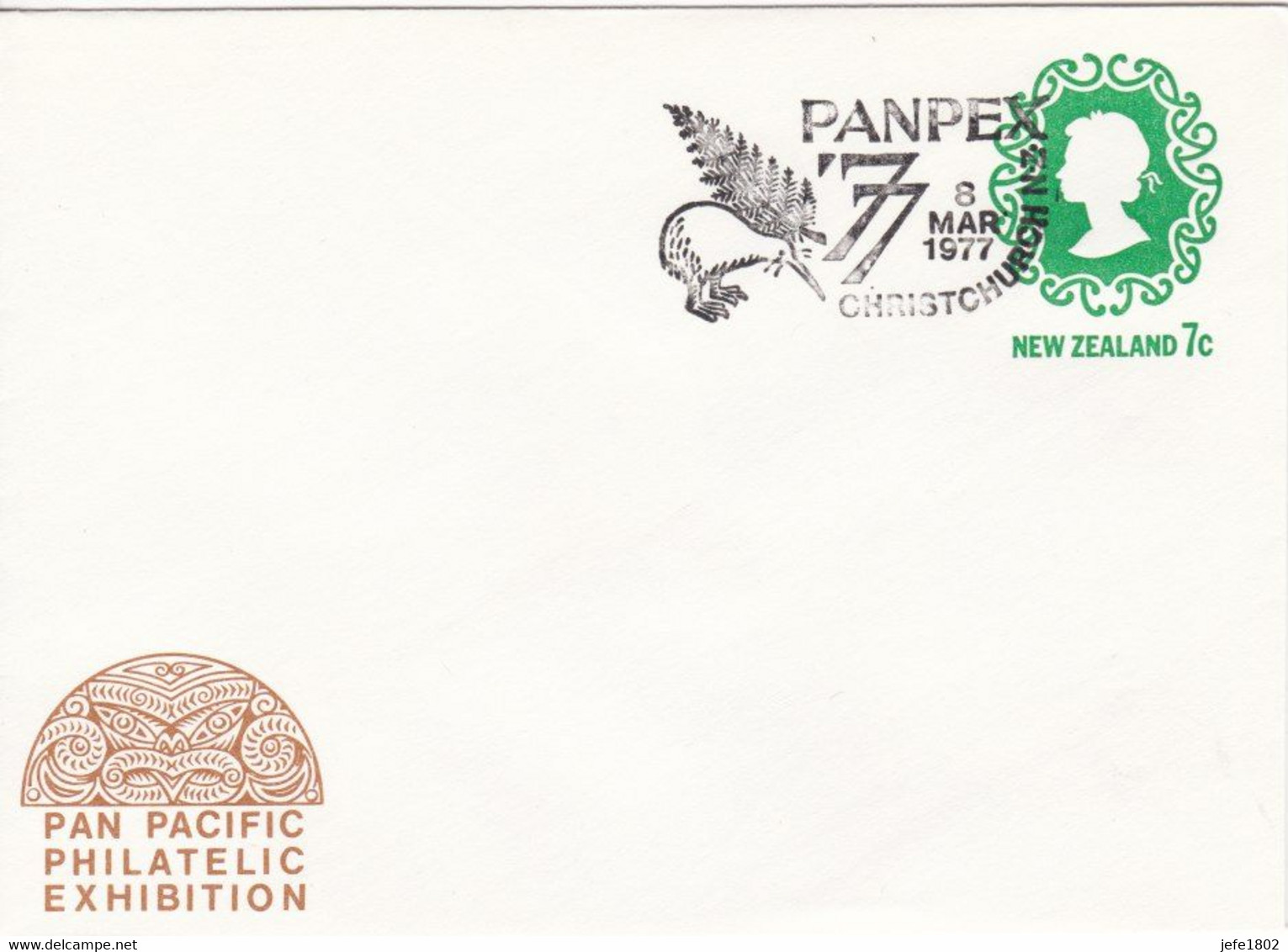 PANPEX '77 - KIWI And FERN New Zealand National Symbols  - 8 Mar 1977 - Entiers Postaux