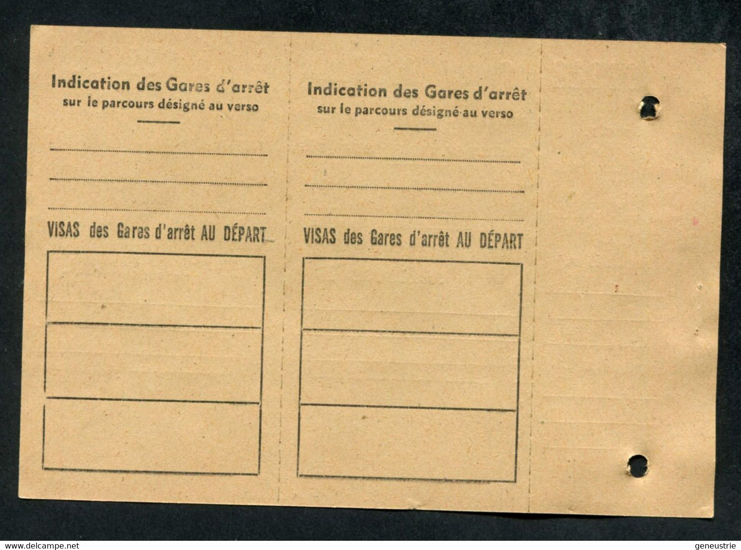 WW2 Billet / Ticket De Train Neuf Vers 1944 "Permis De Circulation - Famille D'Agent SNCF" WWII - Europe