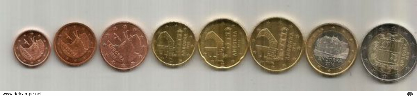 Série Complète Des 8 Pièces De Monnaie EURO (€) De La Principauté D'Andorre (etat Neuf) - Andorre