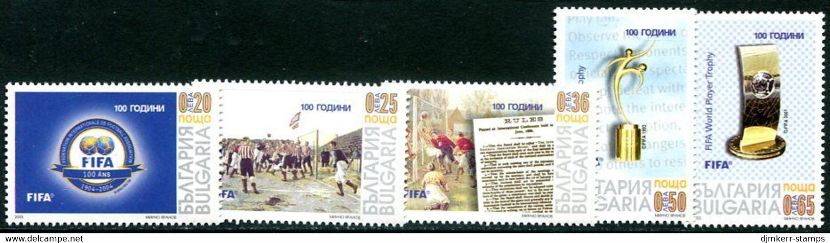 BULGARIA 2003 Centenary Of FIFA MNH / **,  Michel 4624-28 - Unused Stamps