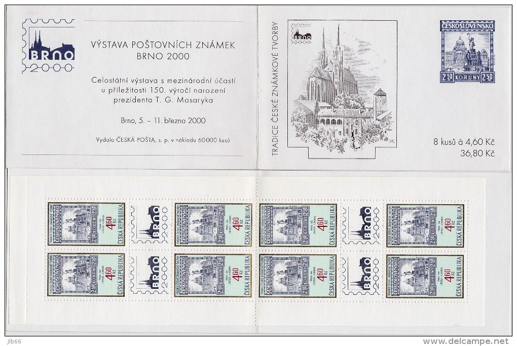 Carnet De 8 Timbres + 4 Coupons Brno 2000 YT C 198 / Booklet Michel MH 64 (203) - Unused Stamps