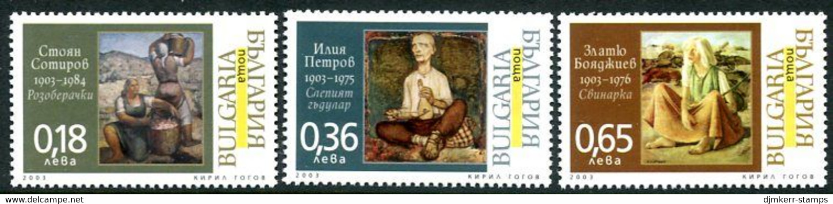 BULGARIA 2003 Painters' Centenaries MNH / **.  Michel 4587-89 - Ongebruikt